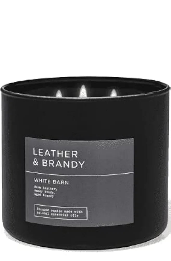 Bath and body works 3 - Wick Candles Leather & Brandy - KIISAS Perfumes
