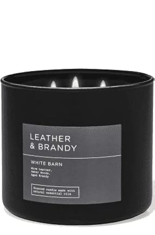 Bath and body works 3 - Wick Candles Leather & Brandy - KIISAS Perfumes