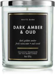 Bath and Body Works Dark Amber & Oud Single Wick Candle - KIISAS Perfumes