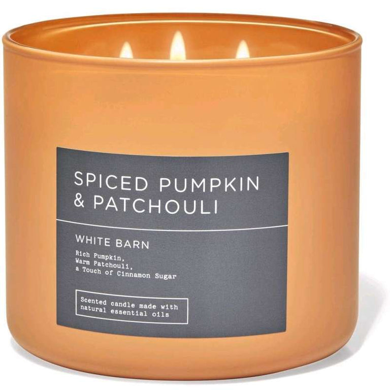 Bath and Body Works Spiced Pumpkin & Patchouli 3 Wick Candle - KIISAS Perfumes