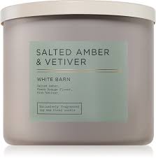 Bath and Body Works Salted Amber & Vetiver 3-Wick Candle